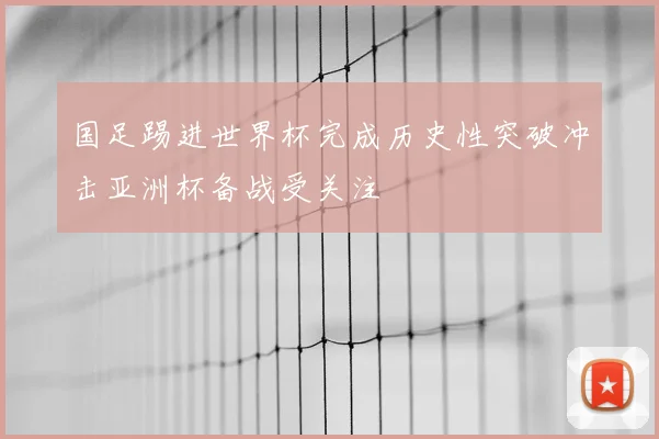 国足踢进世界杯完成历史性突破冲击亚洲杯备战受关注